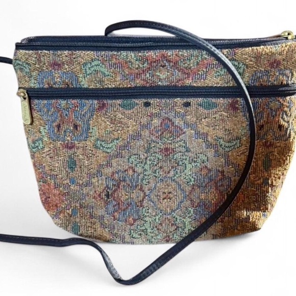 Darryl K Handbags - Vintage Daryl K Beverly Hills Tapestry Crossbody Bag Boho USA Made